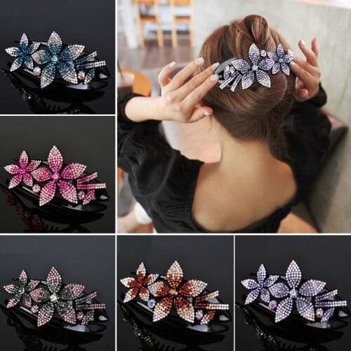 Korea Rhinestone Hairpin Womens Hairpin Female Elegant Platypus Beaded Clip Hairpin Fashion Hair Accessories