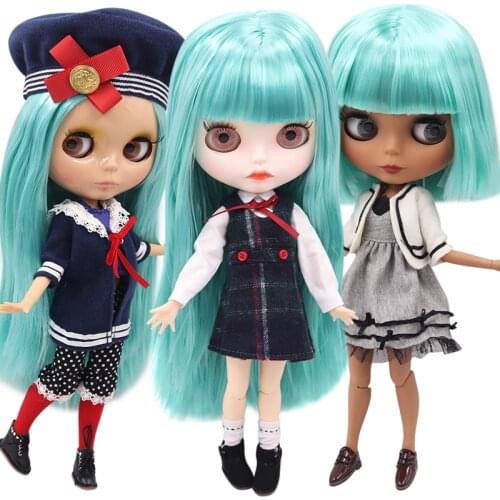 ICY DBS Blyth Doll No.BL4268 Green Cyan straight hair Joint body 1/6 bjd anim girl ob24 azone s