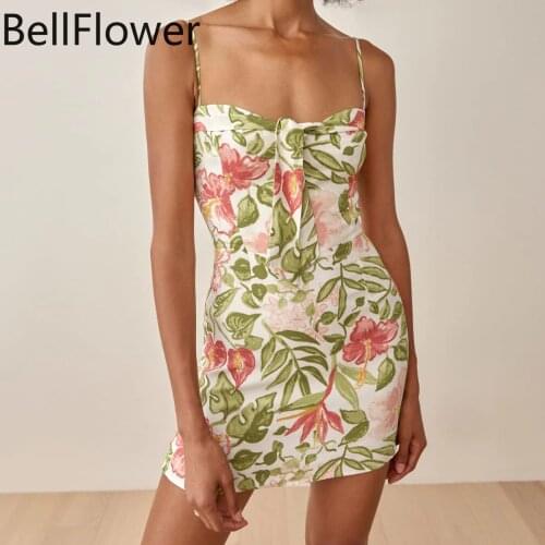 Summer New French Dress Women Fashion Clothes Love Leaves Floral Print Chiffon Casual Bow Sleeveless Sexy Sundress Dropshipping
