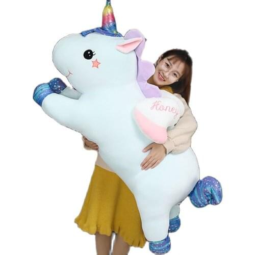 Cute Net Red Unicorn Doll Pegasus Plush Toy Girl Fantasy Doll Rag Doll Baby Bed Sleeping Doll Pillow Down Cotton Soft Party Pill