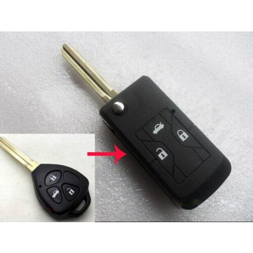 Modified Flip Folding Remote Key Shell 3 Buttons FOB Case For Toyota Camry Reiz