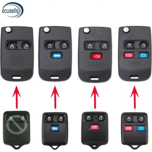 ModifIed Folding Remote Key Shell 2/3/4 Button Car Key Case Fob For-Ford Transit Connect Maverick uncut FO38 blade