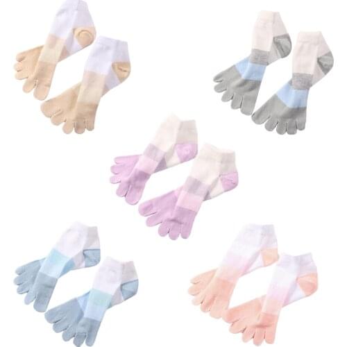 Men Womens 100% Cotton Toe Socks Five Finger Ankle Breathable Sports Socks