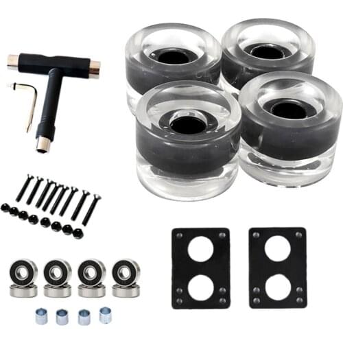 Skateboard Wheels Set with Bearings 82A Longboard Wheels PU Wheels Cruiser Wheels Street Upgrade Replacement