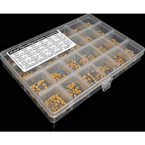 10pf-10Uf 24 valueX 25PCS kit Monolithic Capacitor 1/4.7/10/473/100/NF 104 102 103 101 473 106 20/30/47/56/68/100/200/300/680/pf