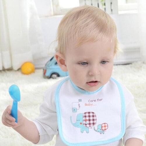 Soft newborn cotton elephant girls boys baby bibs towel feeding burp cloth waterproof Infant animal double layer Bandana Feeding