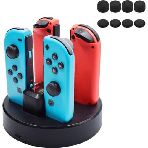 Nintend Switch Round Charging Dock Station Stand 4 in 1 Charger For Nintendo Switch Joy-con Controllers W/ LED Charge Indicator