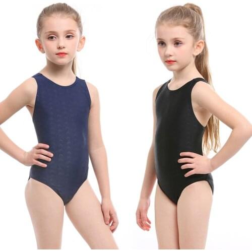New 2021 Girls Swimsuit for One Piece Childrens Swimwear Elastic Summer Kids Triangle one piece swimsuit Solid color Swimwear
