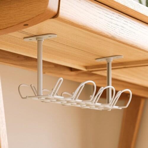 Under Desk Cable Management Tray Hanging Wire Storage Rack Wire Cord Power Strip Adapter Organizer Shelf Storage Basket Holder