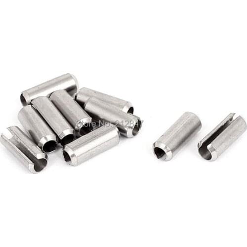 M5x14mm 304 Stainless Steel Split Spring Roll Dowel Pins Fasteners 10Pcs