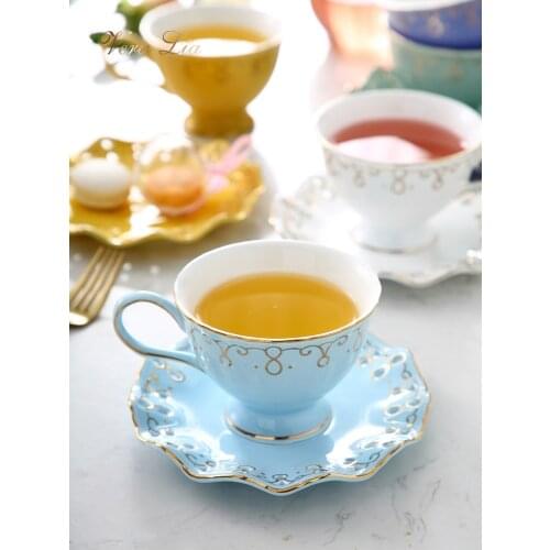 Luxurious and elegant black tea cups 200ml ceramic coffee cup mug afternoon tea set free shipping