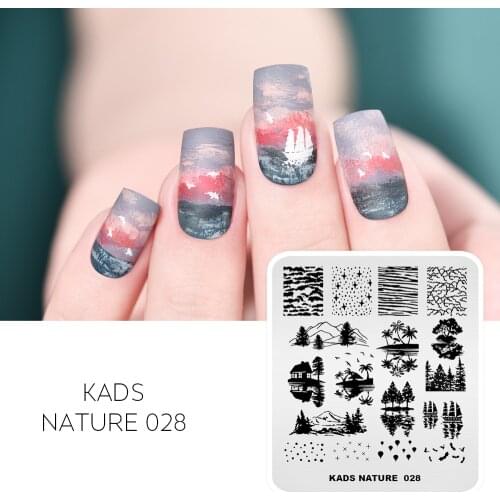 Nail Stamping Plates Nature Series Nail Art Template Nail Stamp Design Tree & Leaf Image Plate Stencil stamping plate Nails Tool