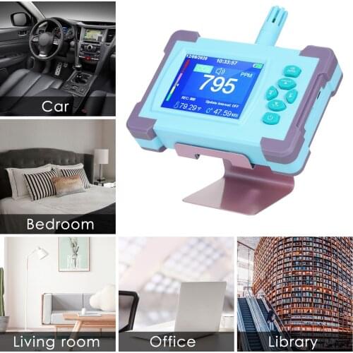 Carbon Dioxide Sensor Detector CO2 Meter Sensor with Rechargeable Battery Portable CO2 Tester Air Quality Monitor Air Analyzer