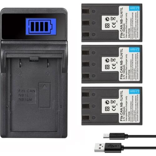 Battery NB-1L/NB-1LH for Canon S110 Digital ELPH S110 S200 S230 S300 S330 S400 S410 PowerShot 100 200 Batteries Charger 1500mAh