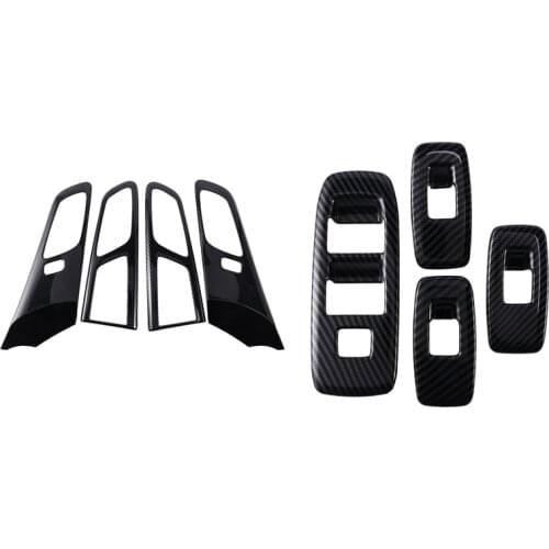 Inner Door Handle Panel Strip Frame Cover Trim with Window Lift Switch Panel Cover Trim for Ford Ranger / Everest 15-21