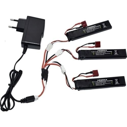 Water Gun 7.4v Lipo Battery with Charger 7.4V 2000mAh 452096 battery for AKKU Mini Airsoft BB Air Pistol Electric Toys RC Parts