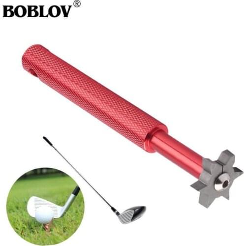 BOBLOV Golf Club Iron Wedge Groove Retractable Cleaning Tool Cleaner Square for Groove- Red