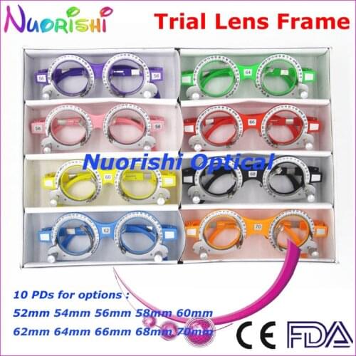 XD05 8pcs a lot Colorful Fixed PD Distance Optometry Trial Lens Frame 10 Different Colors For Option Lowest Shipping Costs