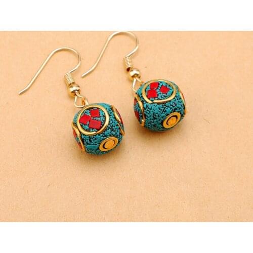Women Round Nepal Beads Drop Earrings Jewelry Nepal Charm Dangle Earring Designer Jewelry Wholesale Dropshipping