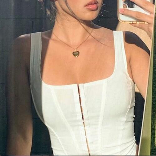 Women Sexy Casual White/Black Crop Top Camis Sleeveless Square Collar Solid Slim Fit Club Holiday Fashion Tank Tops