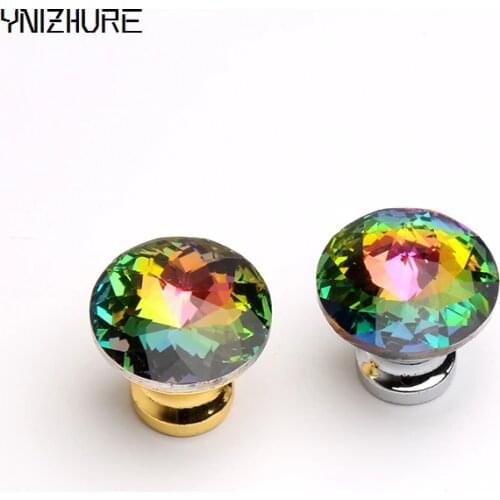 1pc 30mm Top Quality Door Knobs Crystal Diamond Glass Shape Colorful Drawer Cupboard Wardrobe Cabinet Furniture Handle