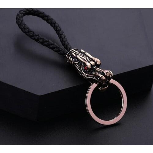 1 piece new animal dragon leather designer funny cool keychain holder key ring designer bag charm ornamet gifts for him