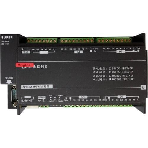 16AI Analog Acquisition 16DI Switch Input Modbus IO Module RS485 RS232 PLC Expansion Module