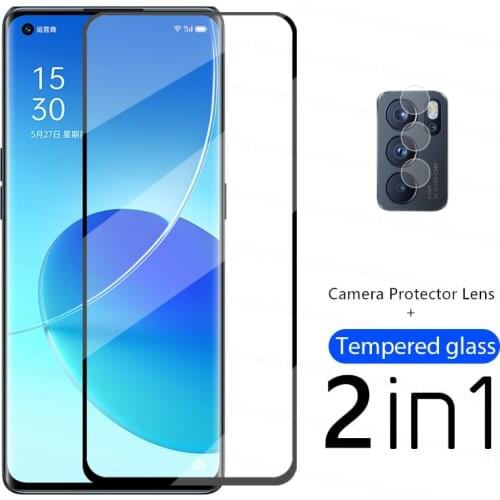 2in1 Protective Glass For Oppo Reno6 Pro Glass Screen Protector For Oppo Reno6 Pro Tempered Glass Phone Film For Oppo Reno6 Pro