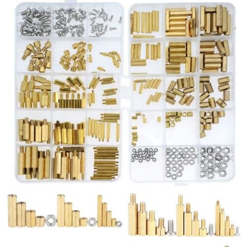 360PCS Hex Male To Female M2 M3 M4 Brass Standoff Spacer Hexagonal Stud Spacer Hollow Pillars PCB Spacer For Board Motherboard
