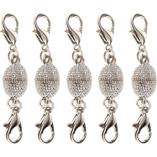 5pcs Oval Ball Lobster Clasp DIY Jewelry Necklace Bracelet Magnetic Hook