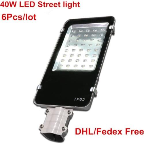 6pcs/lot,DHL Free shipping,40W LED Street light DC12V DC24V AC85-265V Aluminum LED Road Lamp Ultra Bright Outdoor Street light