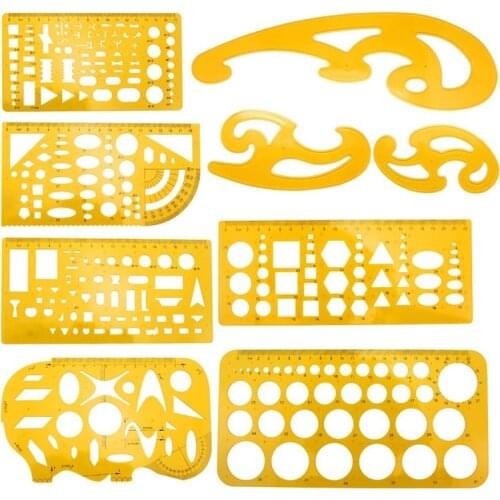 9 Pcs Architecture Drawing Templates Technical Drafting Stencils Tool French Curve Ruler for Artistic Studio Office