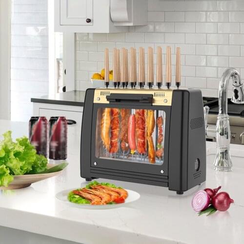 Smokeless Electric Barbecue Machine Electric Grill Home Barbecue Stove Automatic Rotating Skewers Machine Barbecue Oven 220V