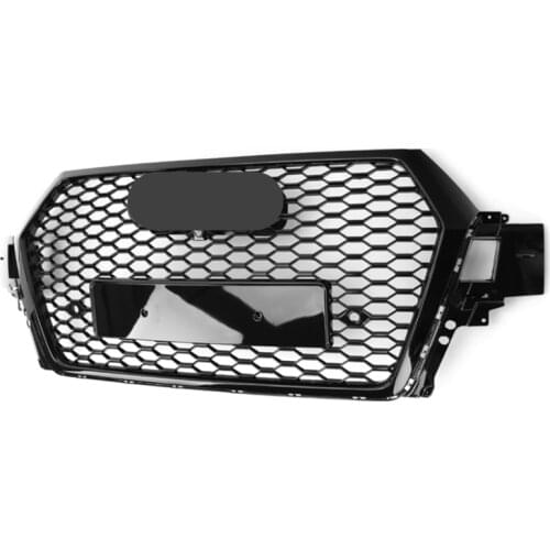 Black Front Bumper Mesh Grill Center Grille Fit for Q7 S7 2016 2017 2018 Car Front Grille Accessories