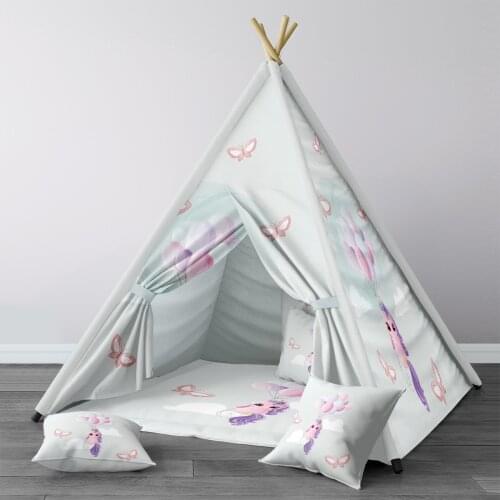Play Tent for Kids Wigwam Portable Indoor Playground Tents Children Bedrooms Water Green Unicorn Butterfly Model 181