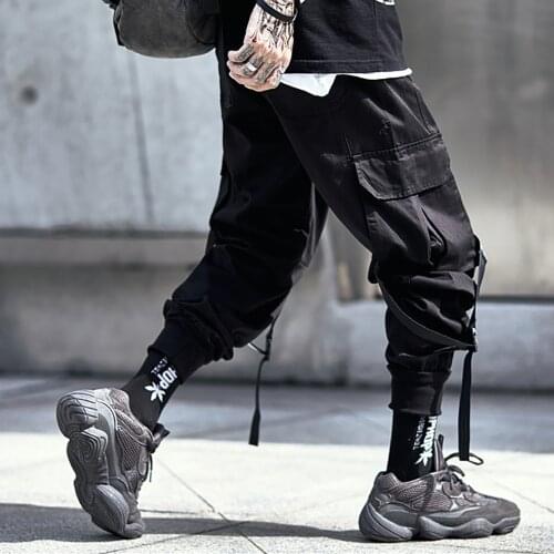 Techwear Harem Joggers Men Cargo Black Streetwear 2021 Pockets Pants