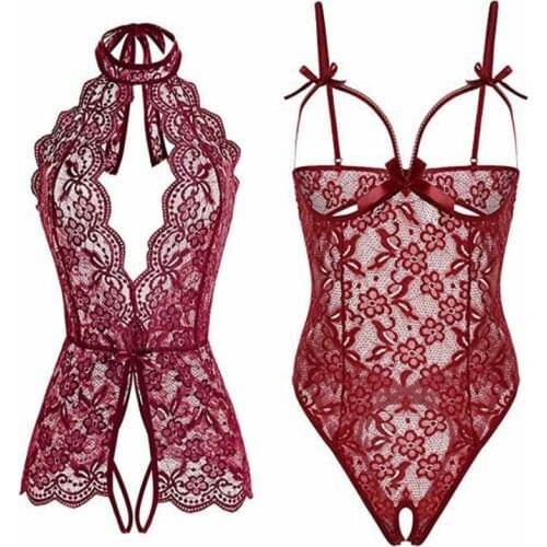Teddy Erotic Lingerie For Women Lace Open Bra Sleepwear Sexy Lingerie Sex Costumes Plus Size Transparent Babydoll Sex Clothes