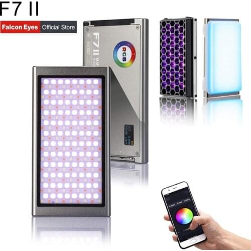 Falcon Eyes RGB On Camera Video Light 12W APP Control Magnetic LED Fill Lamp with Scene Effects Modes with Honeycomb Grid F7 II