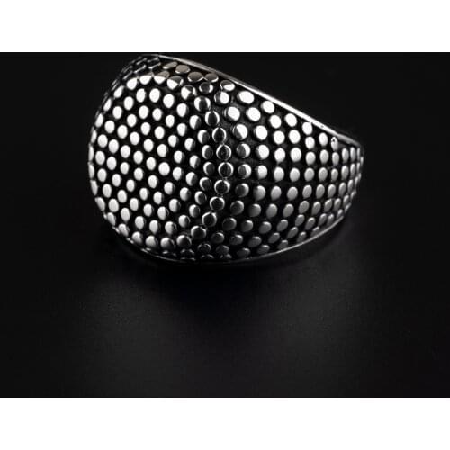 Guaranteed High-quality 925 Sterling Silver patterned ring Jewelry Made in Turkey in a luxurious way for men with gift