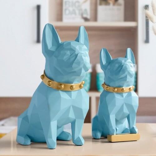 SIMULATION ANIMALS BULLDOG DOG STATUE RESIN CRAFTWORK NORTHERN EUROPE HOME DECOR STORES L2977