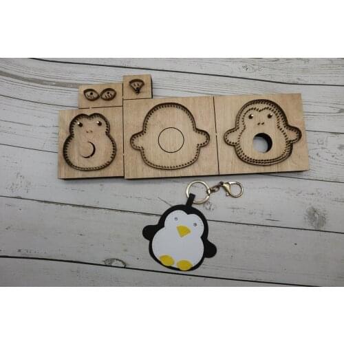 Herramientas para cuero leather craft template fabric cutter Blade Rule Die Cut Punch Penguin Car Key Case Pendant Die Cut 82mm