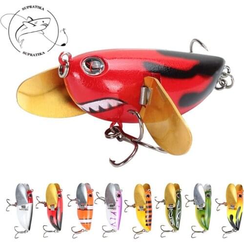 Artificial Minnow Topwater Popper With Blood Trough Hook 6cm/12.6g ABS Plastic Hard Bait 6# 3D Eyes Wobblers Floating Fishing