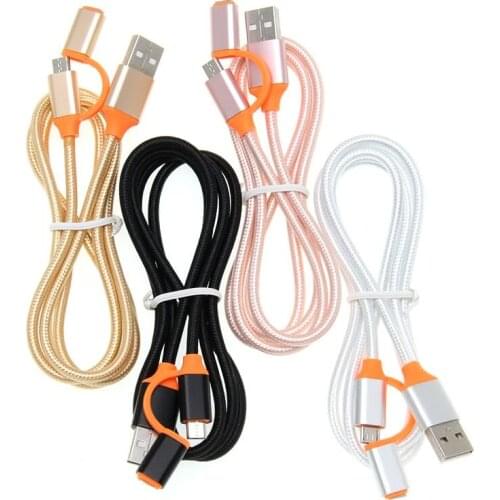 2 In 1 Usb Data 8Pin Micro Cables For iPhone Xs Max 8 7 6 Fast Charging micro USB Cable for Huawei Samsung Mobile Phone cables