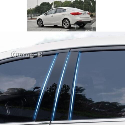 For Kia K3 2013 2014 2015 2016 2017 2018 Car PC Material Pillar Post Cover Door Trim Window Piano Black Molding Sticker Plate