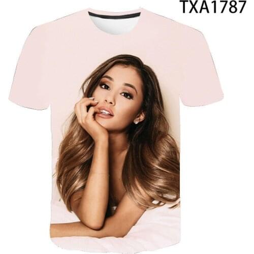 2021 New Ariana Grande 3d Unisex T-shirt Summer Fashion Childrens Print T-shirt Street Casual Top Mens T-shirt