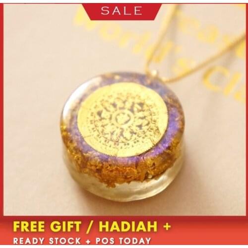 AURA Six-word Mantra Evil Spirits Orgonite Energy Pendant Necklace For WomenOrgonite Energy Converter Pendant Process Resin