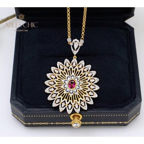 Renaissance Apolo Gemstone 925 Solid Silver Pendant Handsome Temperament 18K Gold Tone Filigree Charm CZ Necklace C11N3S25430