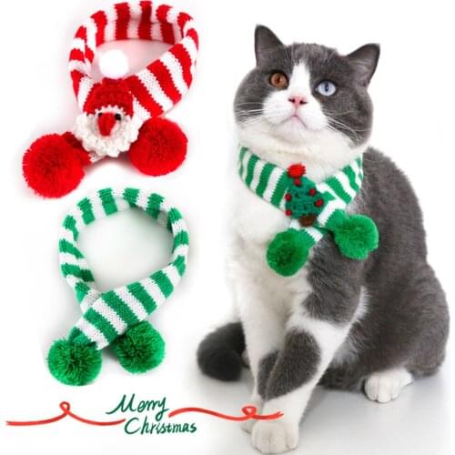 Christmas knitted scarf Cat accessories dog accessories dog clothes Dog collar Cat toy Dog harness pet decoração brinquedos
