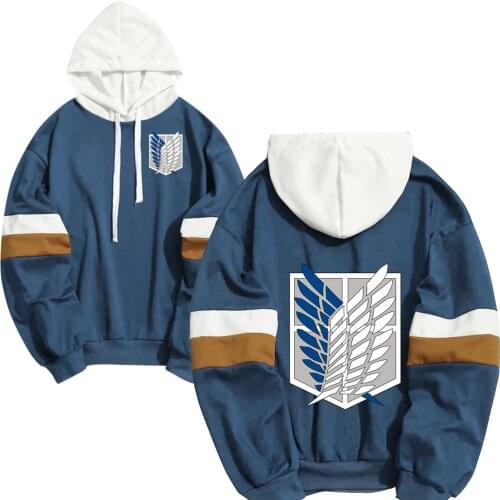 Attack on Titan Japan Anime Print Men Hoodies Sweatshirts Hoodie Patchwork Thin Clothing Hip Hop Streetwear Tops Pullover
