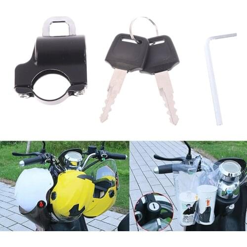 Motorcycle Universal Helmet Lock Handlebar 22-26mm Anti-theft Security Motorbike